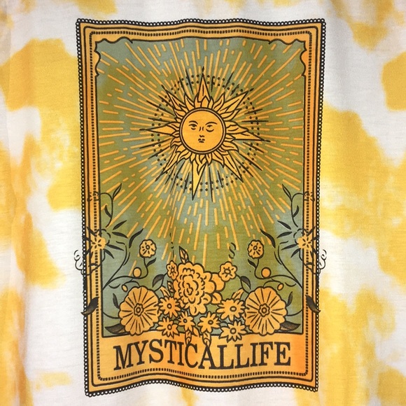 Yellow tie dye boho graphic tee - Picture 2 of 6